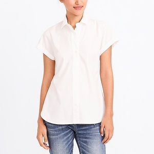 J.Crew Short Sleeve Popover in White Size Small